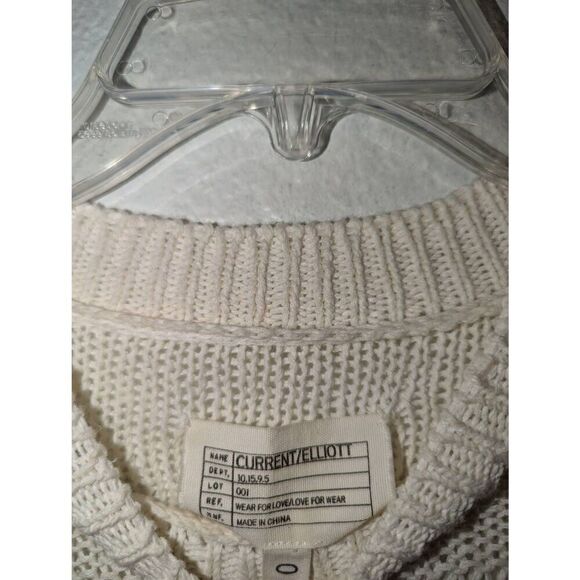 Current‎ Elliott The Mixed Stitch Stripe Half-Sleeve Sweater Blue Horizon Size 0 - Picture 4 of 16